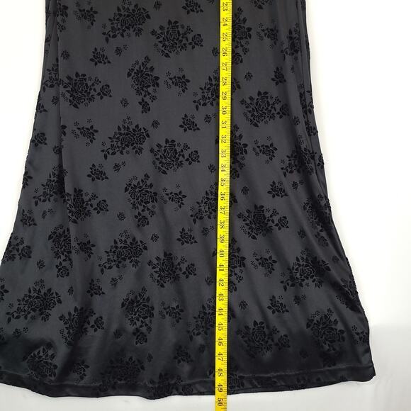 Eve Adams Whimsigoth Floral Velvet Burnout Black Long Dress M / 10 Fairy Grunge - Picture 8 of 15